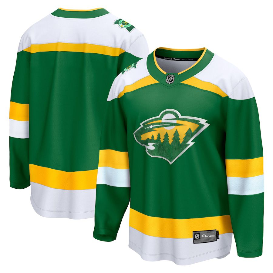 Men Minnesota Wild Fanatics Branded Green 2023-24 Alternate Premier Breakaway NHL Jersey